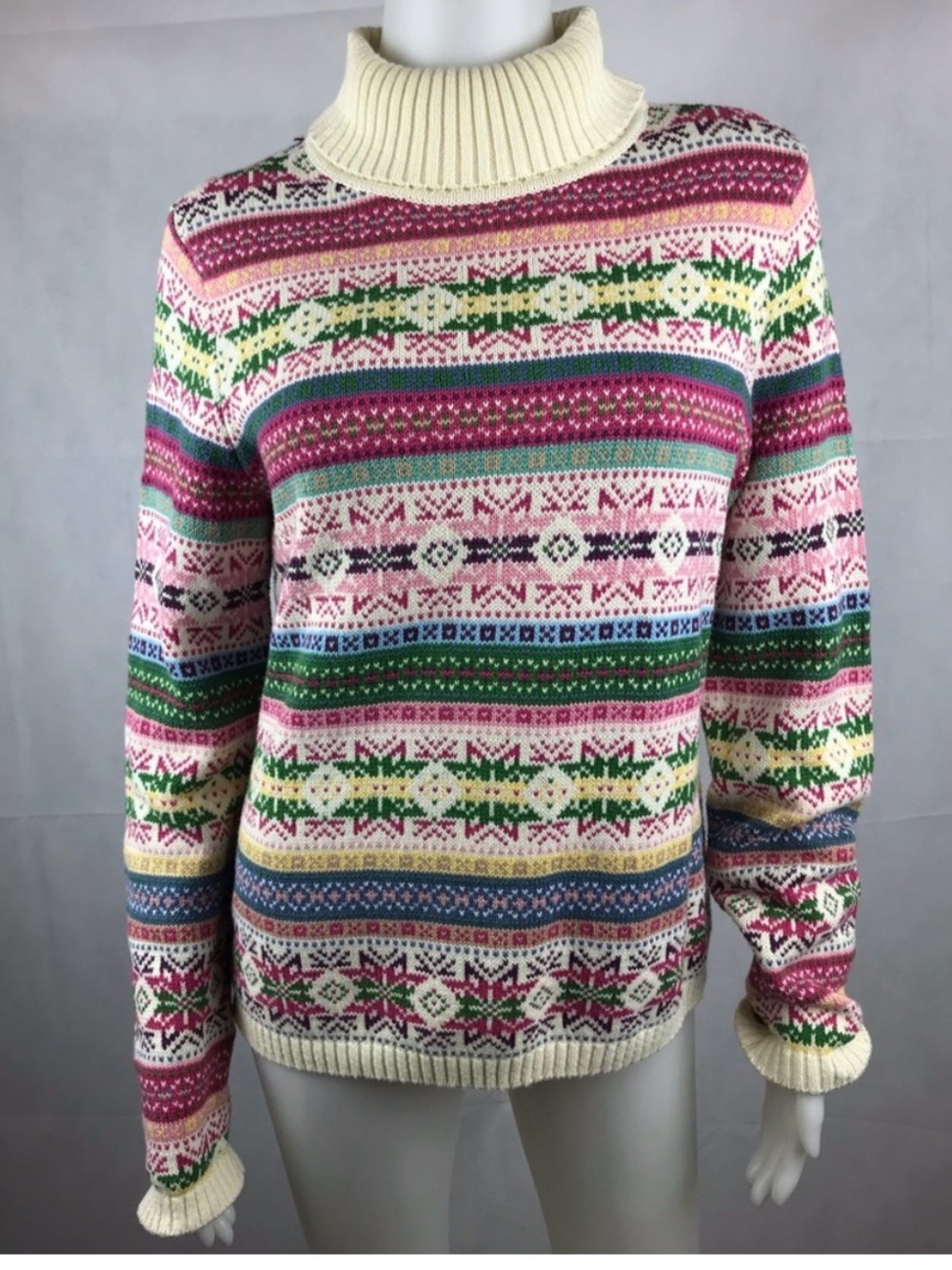 VTG Liz Claiborne Villager Ski Sweater Sz Large